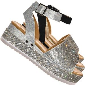 Rhinestone platform sandals